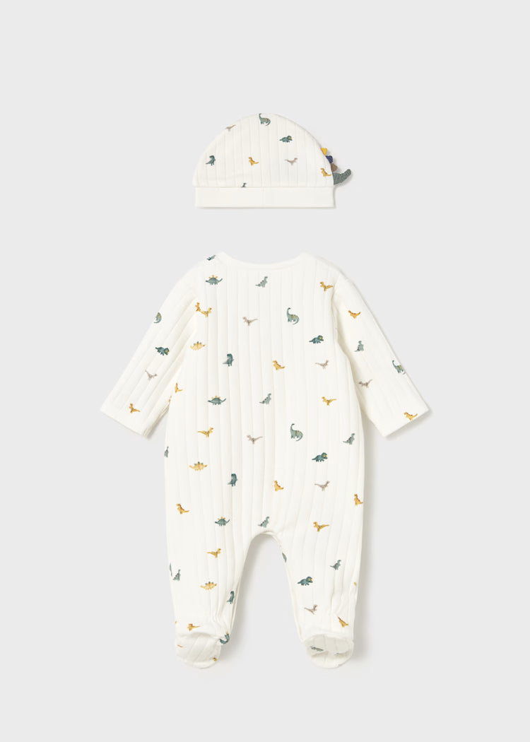 Newborn Boy One Piece with Hat | Dino