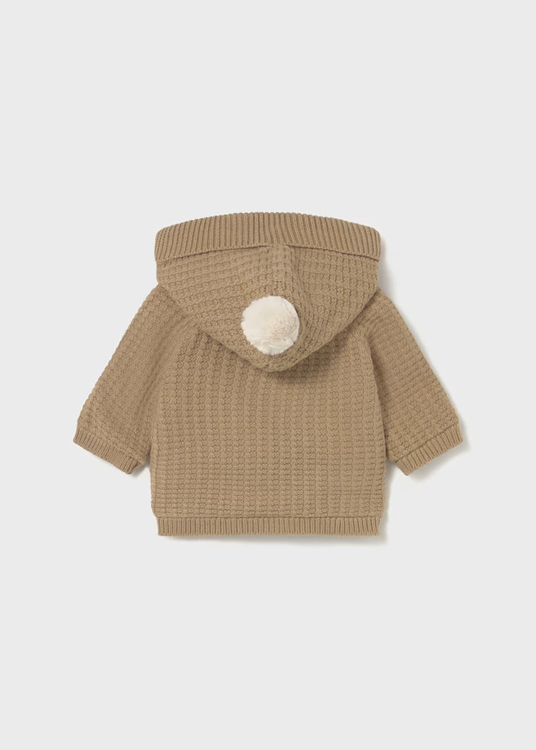 Newborn Boy Lined Knit Cardigan | Toffee