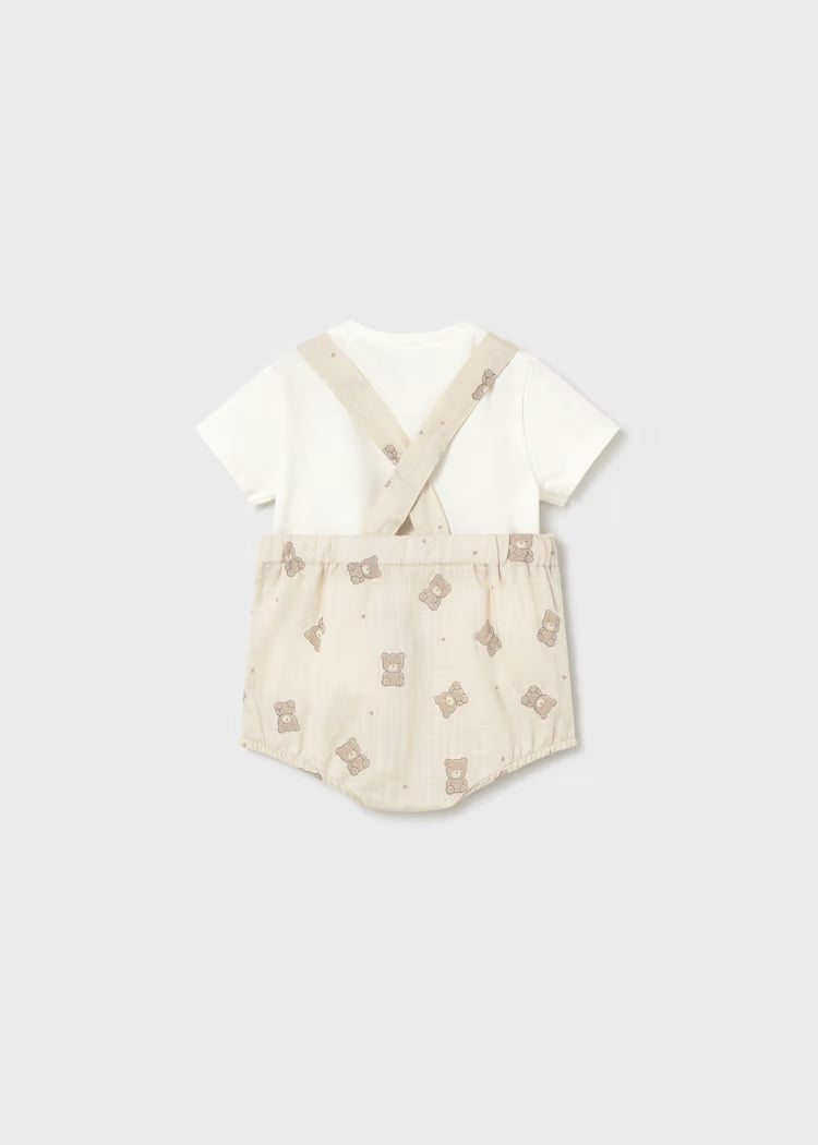 Newborn Boy Printed Overall with T-shirt Set | Bears
