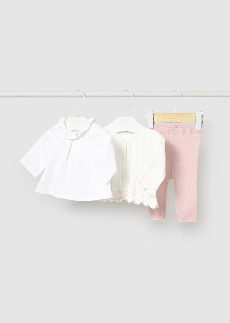 Newborn Girl 3-Piece Pant Set