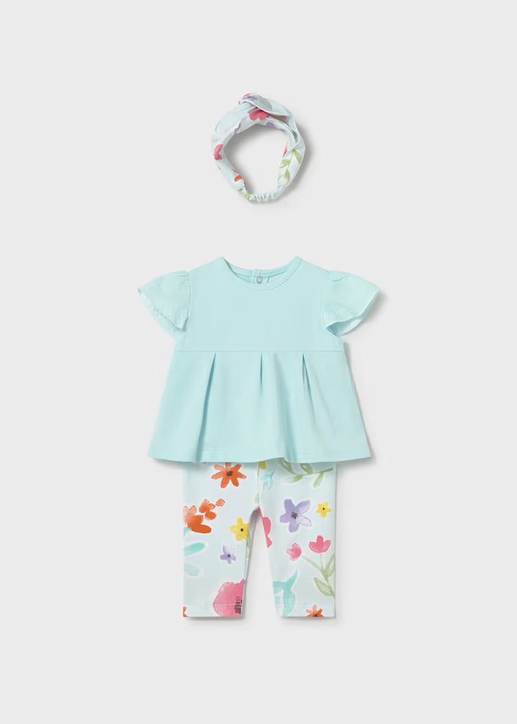 Newborn Girl 3-Piece Printed Legging Set | Hawaii