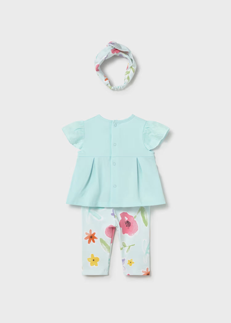 Newborn Girl 3-Piece Printed Legging Set | Hawaii