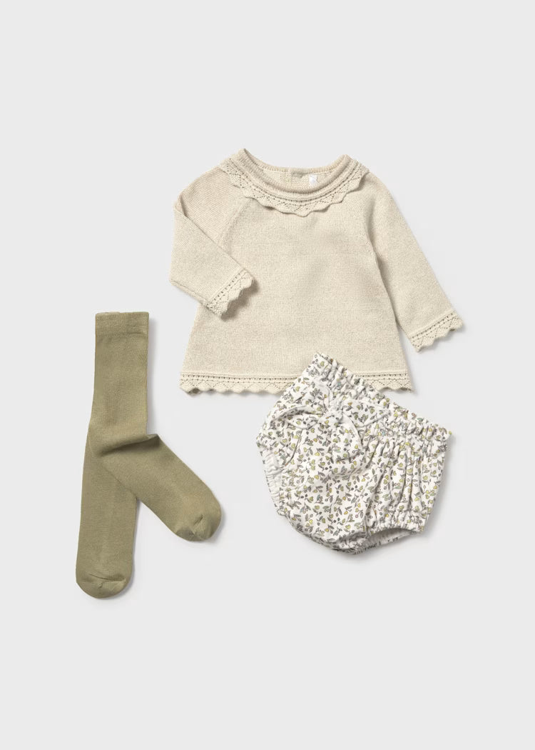 Newborn Girl 3-Piece Set | Olive
