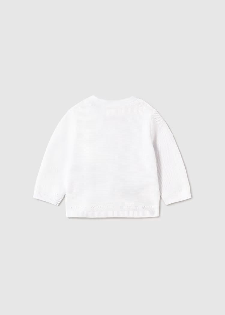 Newborn Girl Knit Cardigan | White