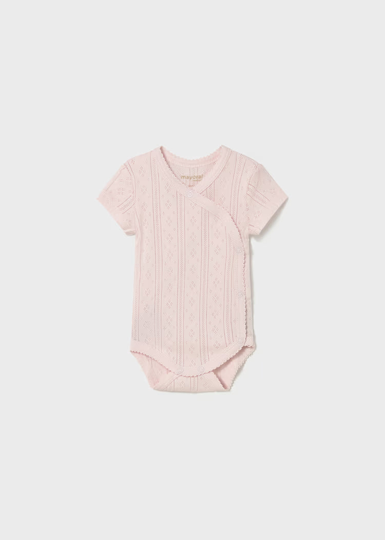 Newborn Girl Pointelle Bodysuit | Rose or White
