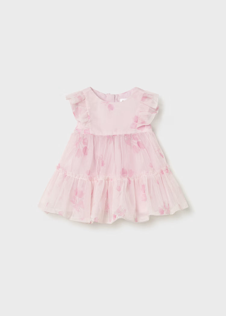 Newborn Girl Tulle Dress | Pink Floral