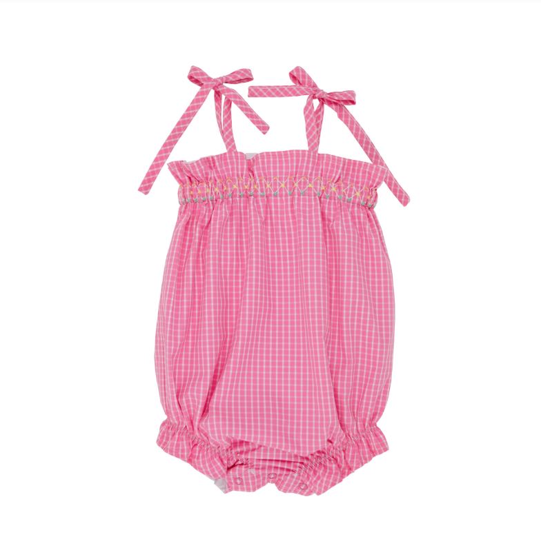 Rosey Romper - Woven | Pink Willow Windowpane ** FINAL SALE **