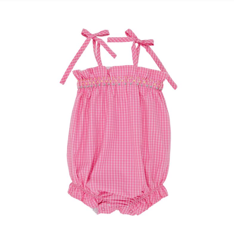 Rosey Romper - Woven | Pink Willow Windowpane