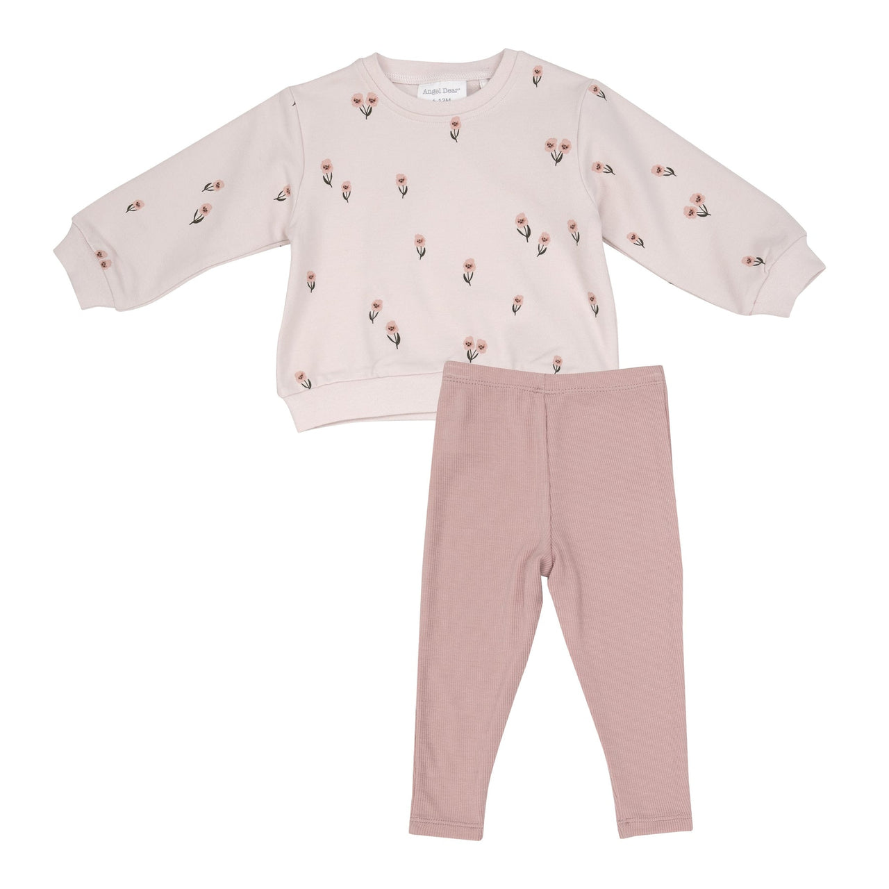 Puffy Oversized Sweatershirt and Rib Legging | Pretty Pink Floral