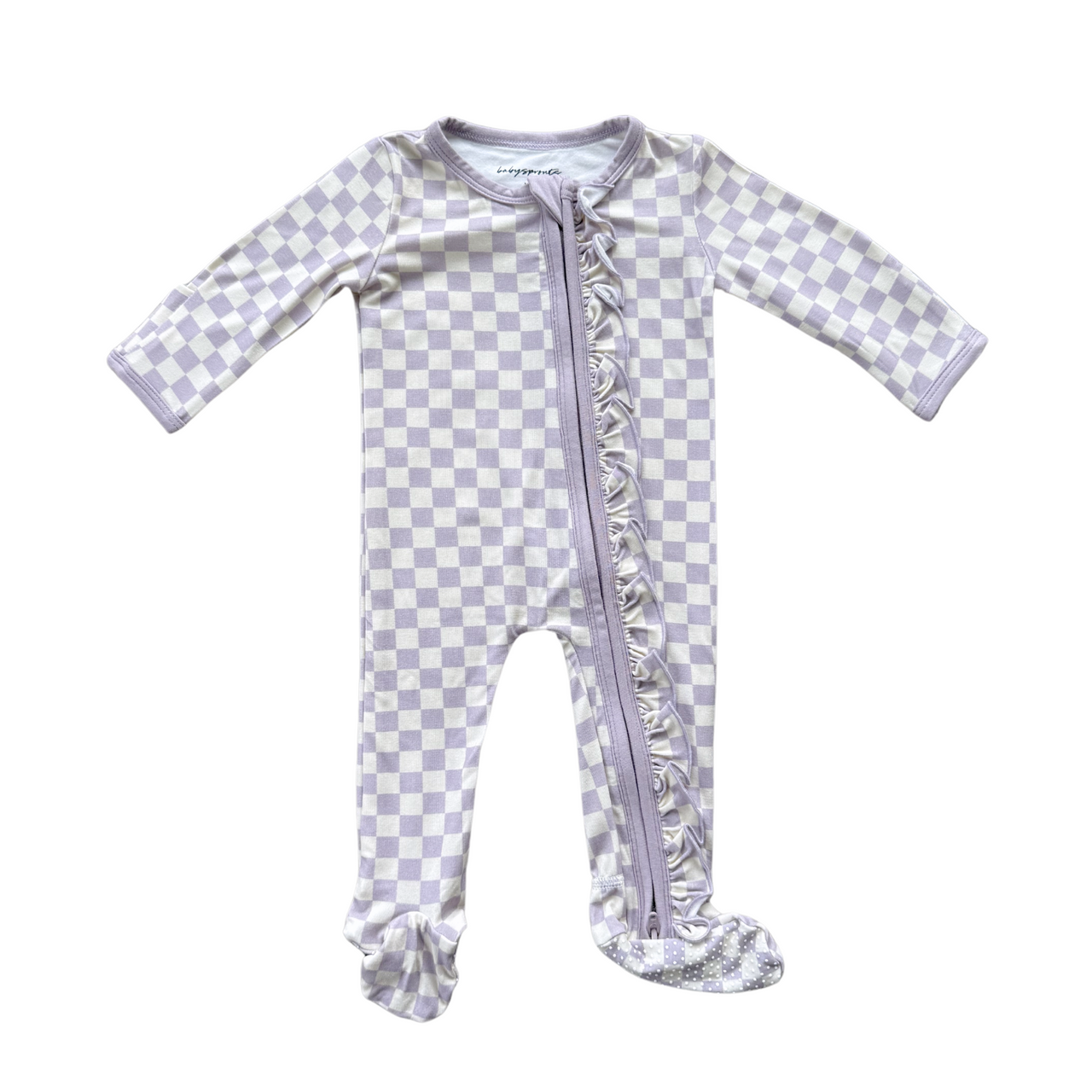 Ruffle Footie Romper | Lavender Cloud