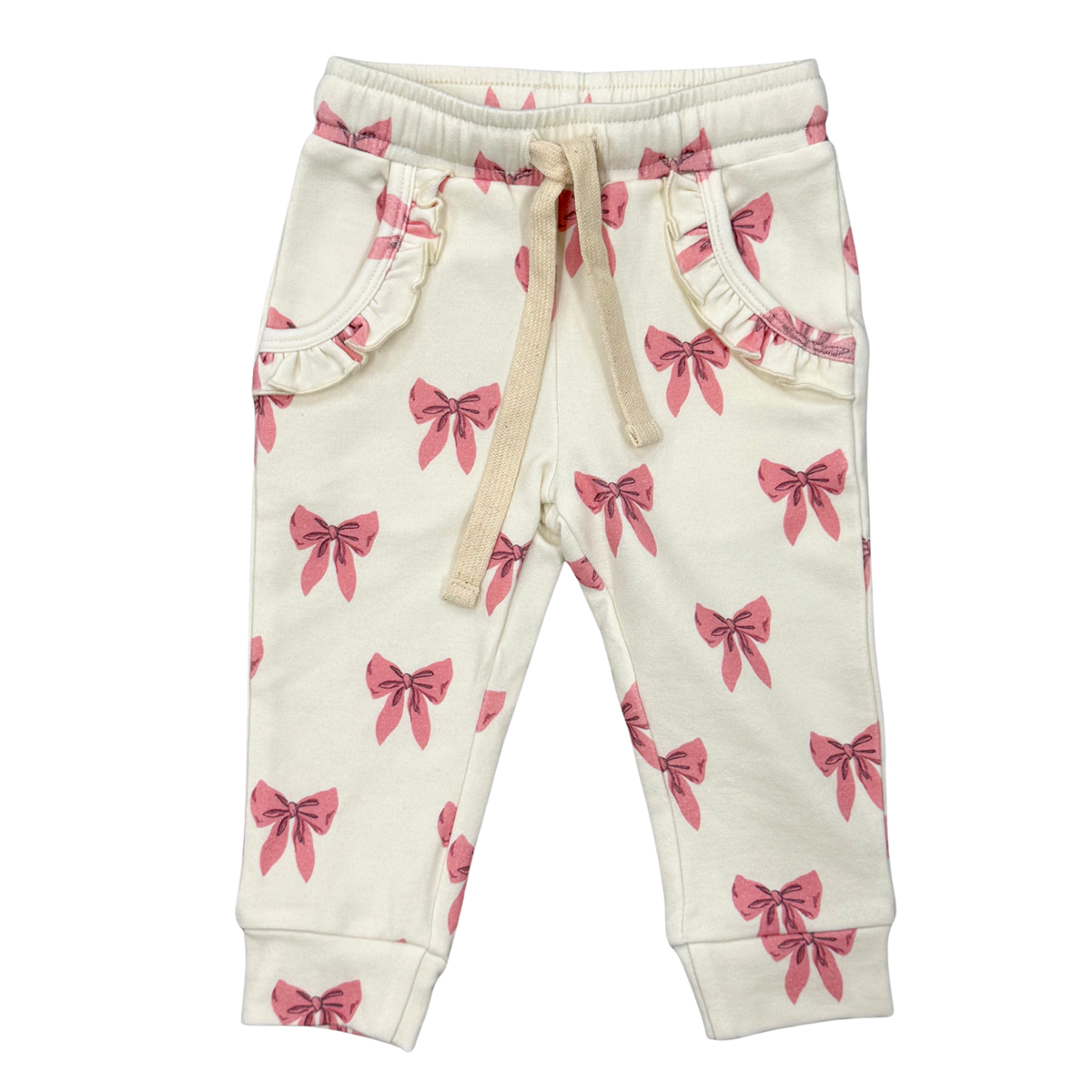 Girl's Ruffle Joggers | Rose Elegance Bows