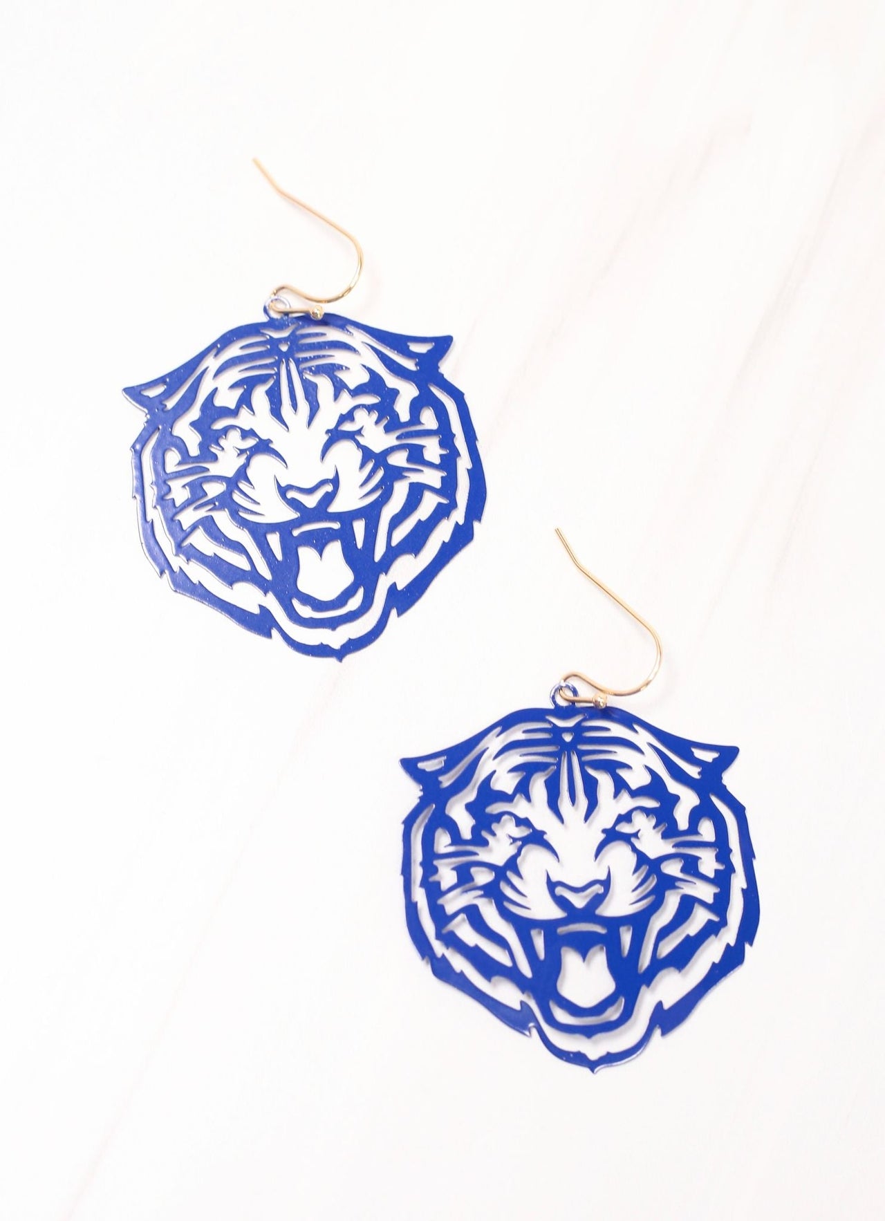 Terrific Tiger Cutout Earring | Blue