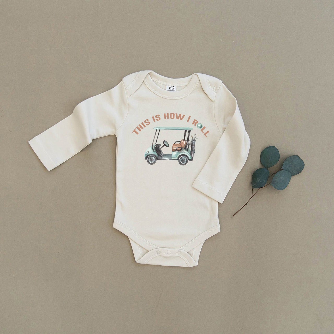This is How I Roll Golf Organic Long Sleeve Onesie