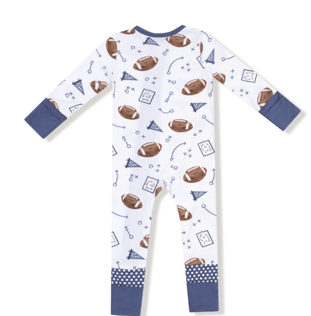 2-Way Zipper Convertible Romper | Touchdown Time - Navy