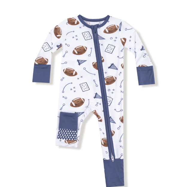 2-Way Zipper Convertible Romper | Touchdown Time - Navy