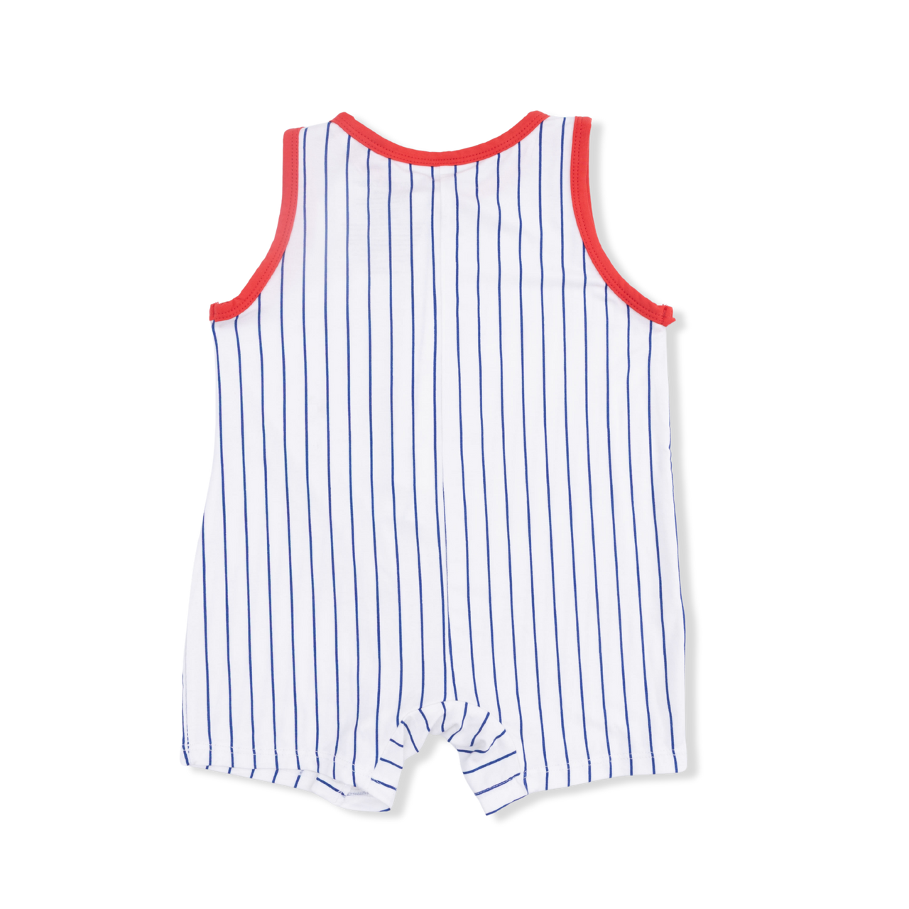 Sleeveless Shortie Romper | Baseball Stripe