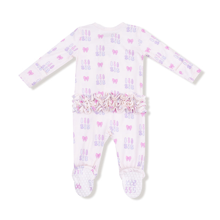 2-Way Zip Ruffle Back Footie | Lil Sis