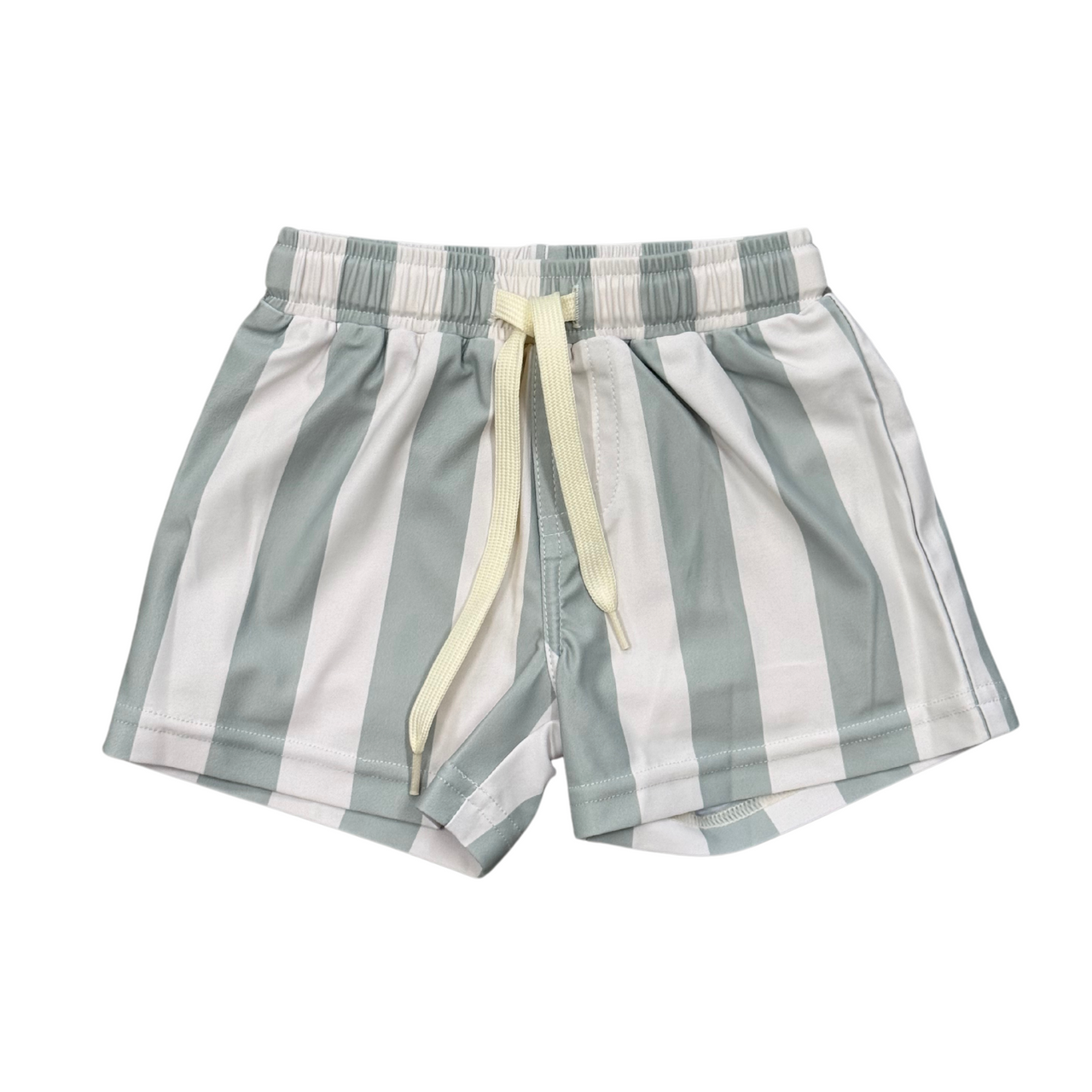 Boy's Swim Shorts | Aqua Grey Stripe