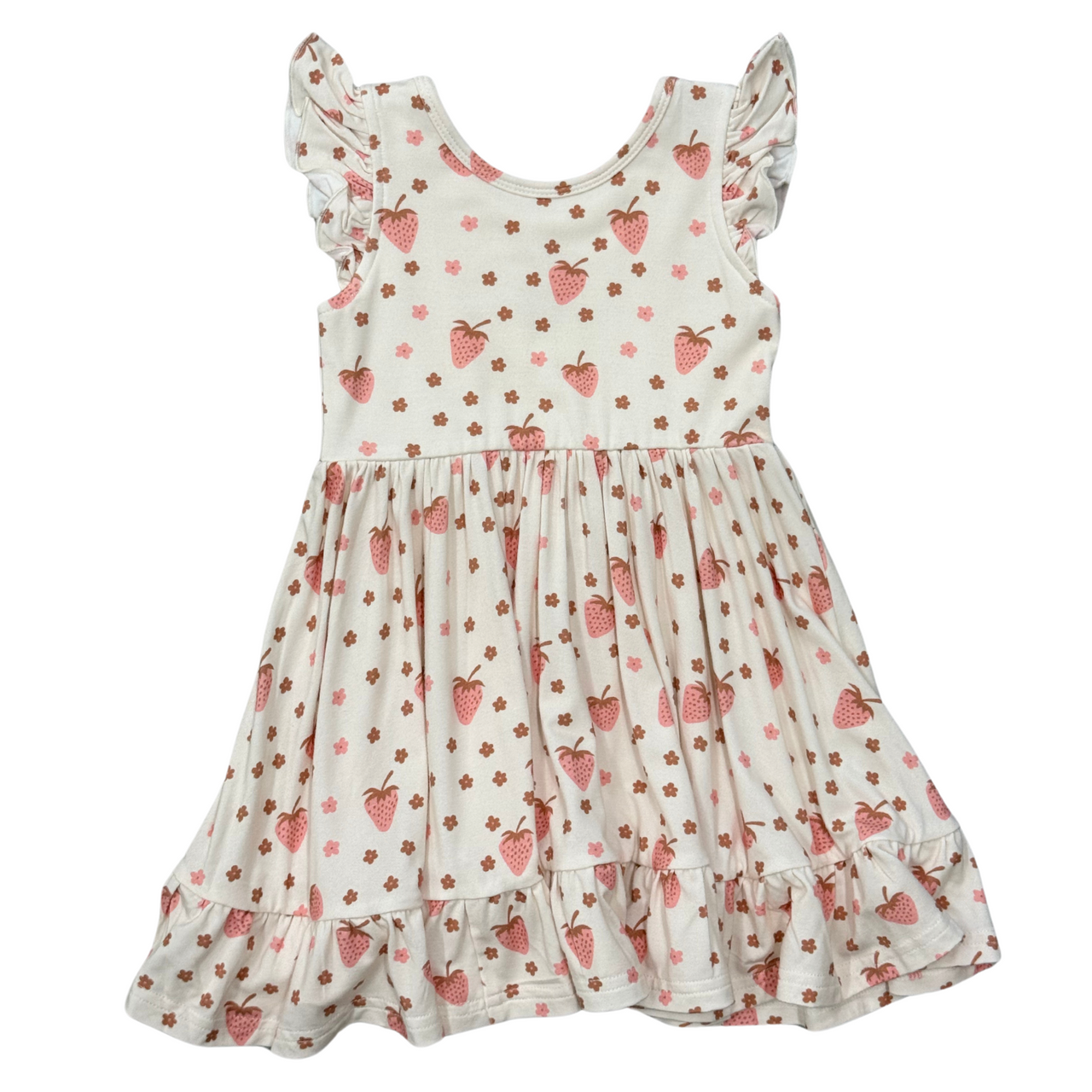 Girl's Sleeveless Twirl  Dress  | Strawberries