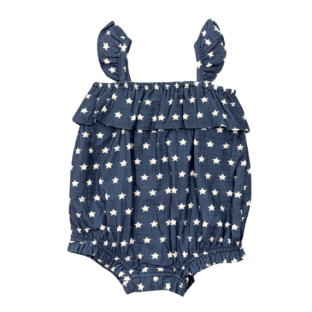 Baby Girl's Gauze Bubble Romper| American Stars