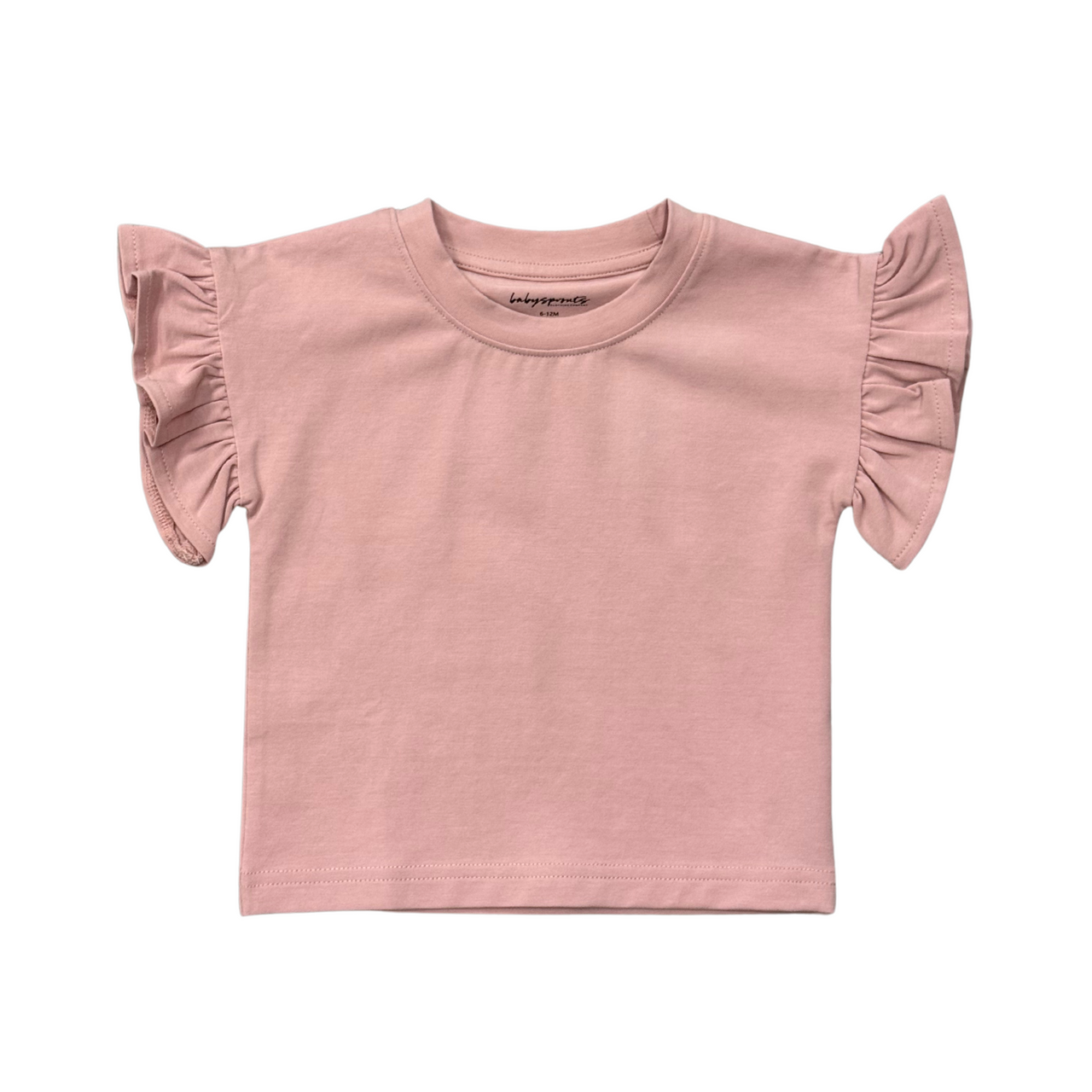 Girl's Short Sleeve Ruffle Sleeve Top | Mauve
