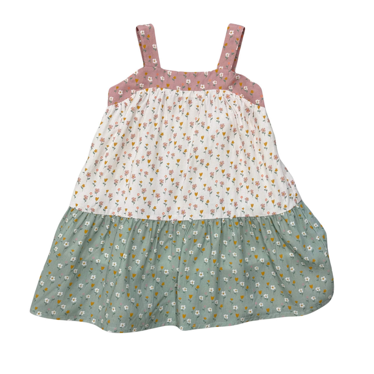 Girl's Wide Strap Dress | Multi Daisy