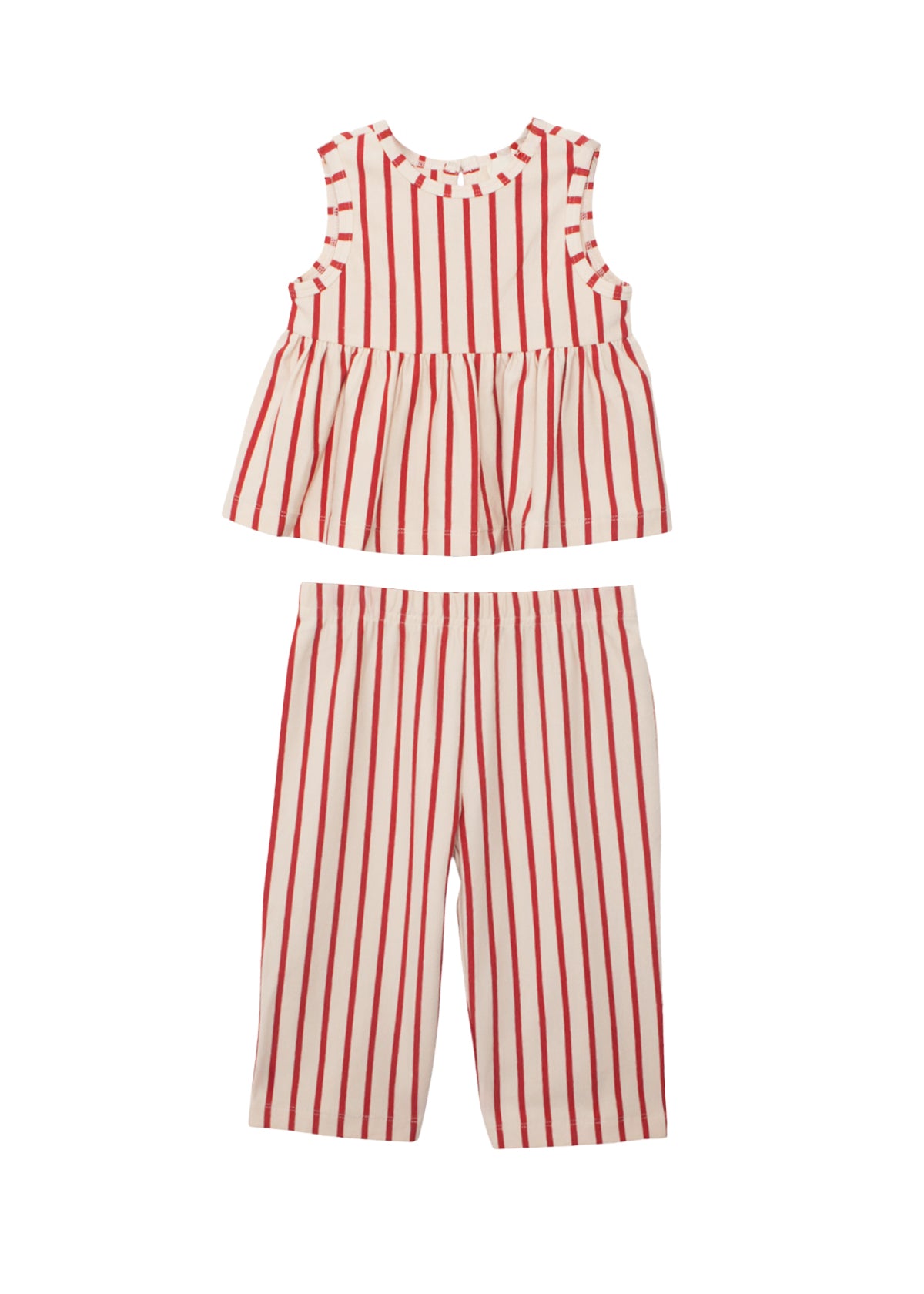 Terracotta Stripe Sleeveless 2-Piece Set