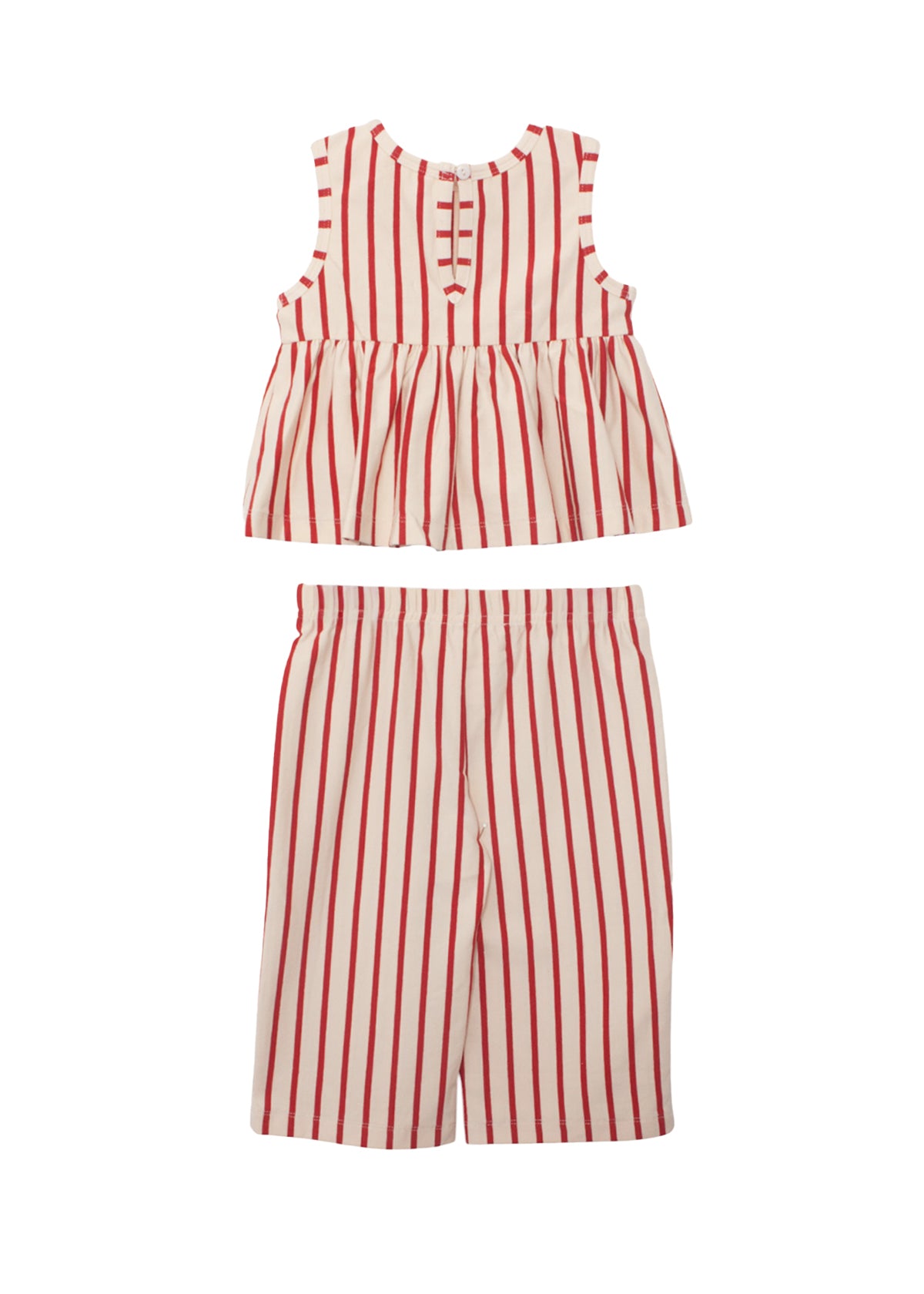 Terracotta Stripe Sleeveless 2-Piece Set