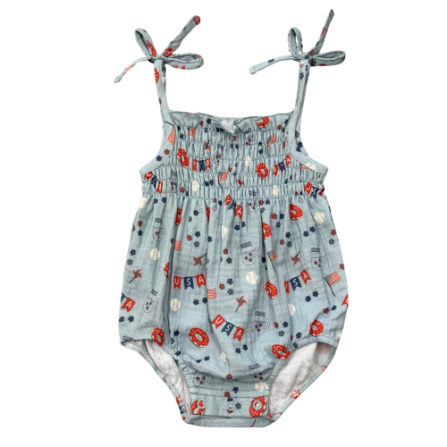 Baby Girl's Tie-Smocked Bodysuit | Summer USA