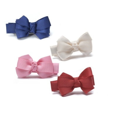 Little Bows Fabric Red Blue Pink Hair Clips