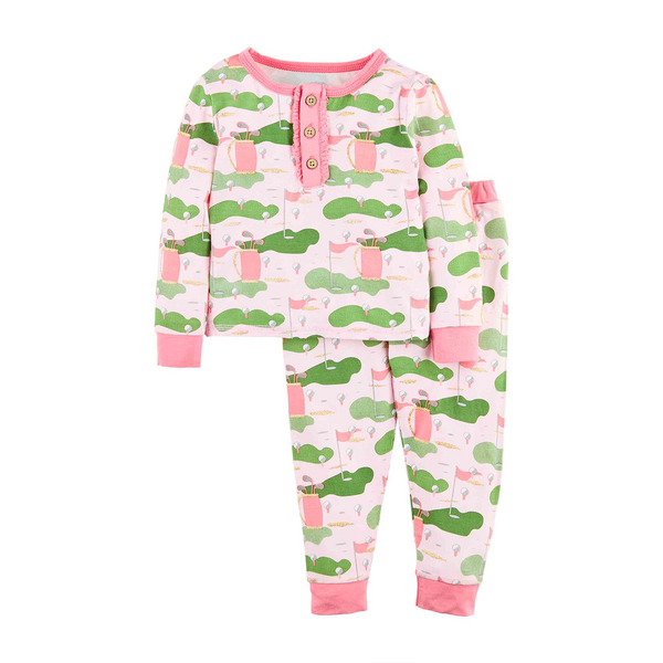 Pink Golf Print Pajama Set