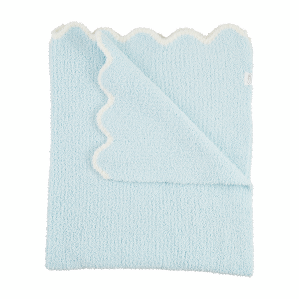 Scallop Chenille Blanket | Blue or Pink