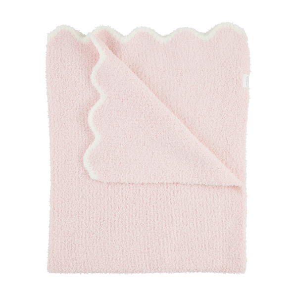 Scallop Chenille Blanket | Blue or Pink