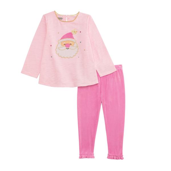Pink Santa Tunic + Legging Set