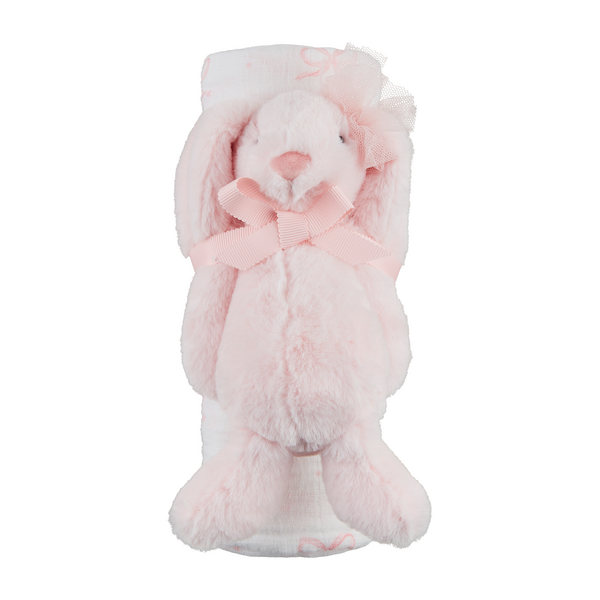 Bow Swaddle and Rattle Set