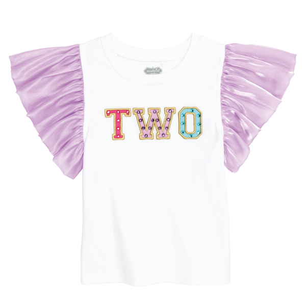 2nd Birthday Bejeweled Flutter Sleeve Tee