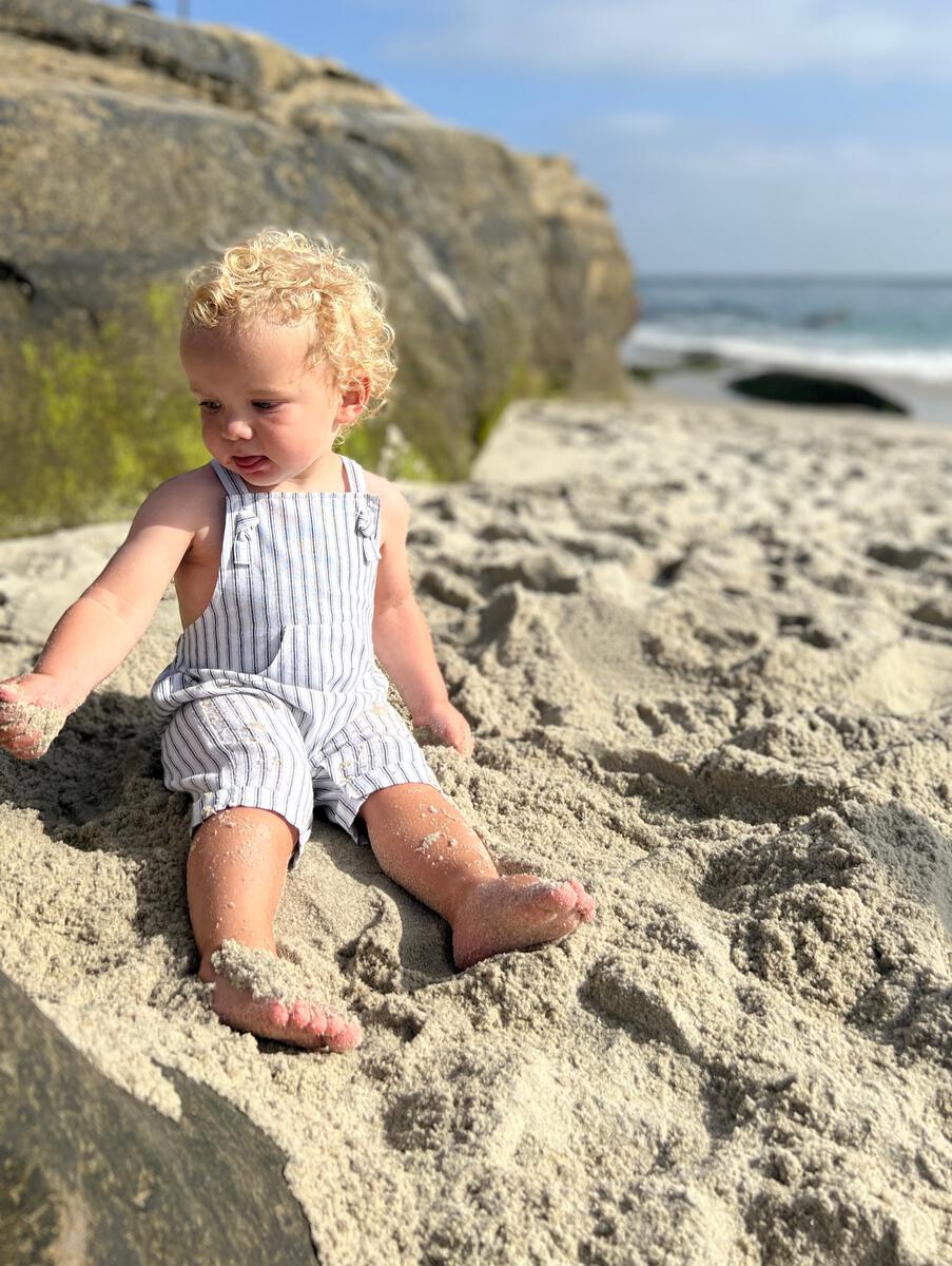 Ahoy Overalls | Black & White Stripe **FINAL SALE**