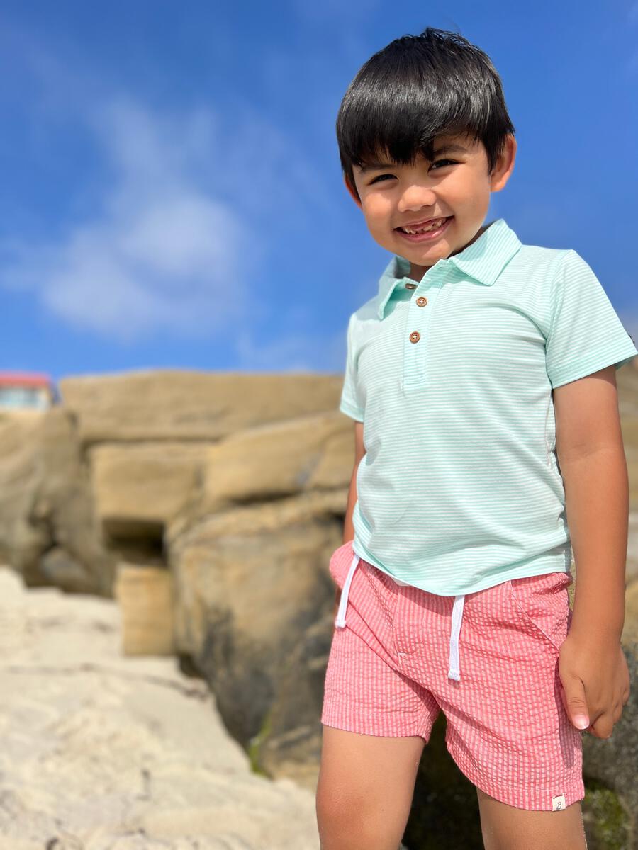 Crew Shorts - Red Seersucker **FINAL SALE**