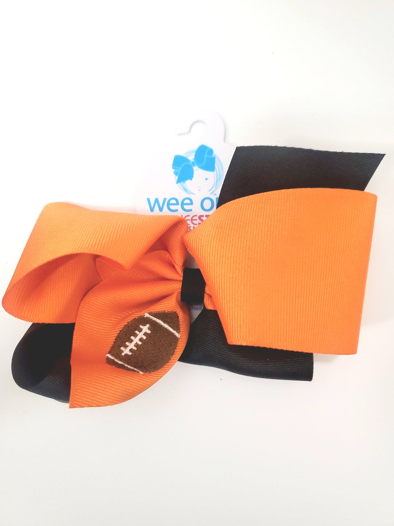 King Two Tone Black and Orange with Football Hair Bow
