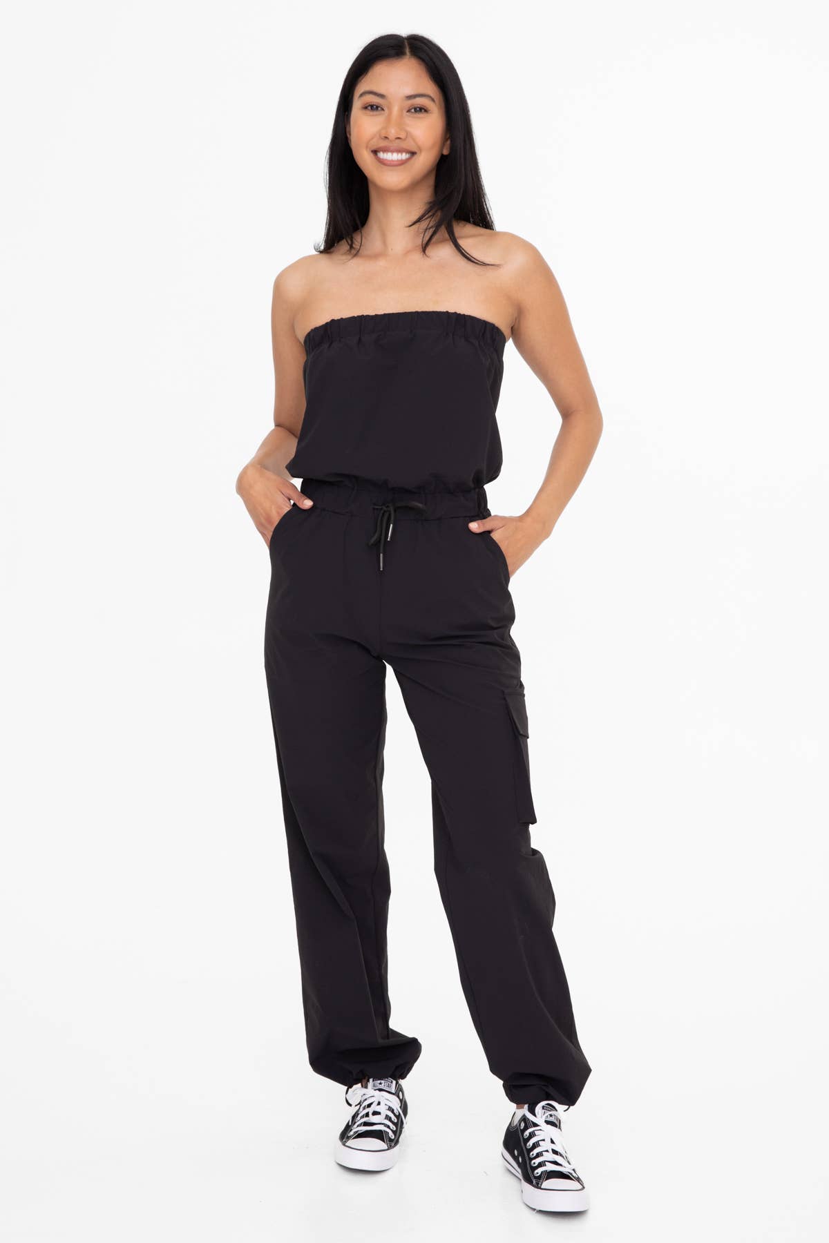 Strapless Cargo Jumpsuit