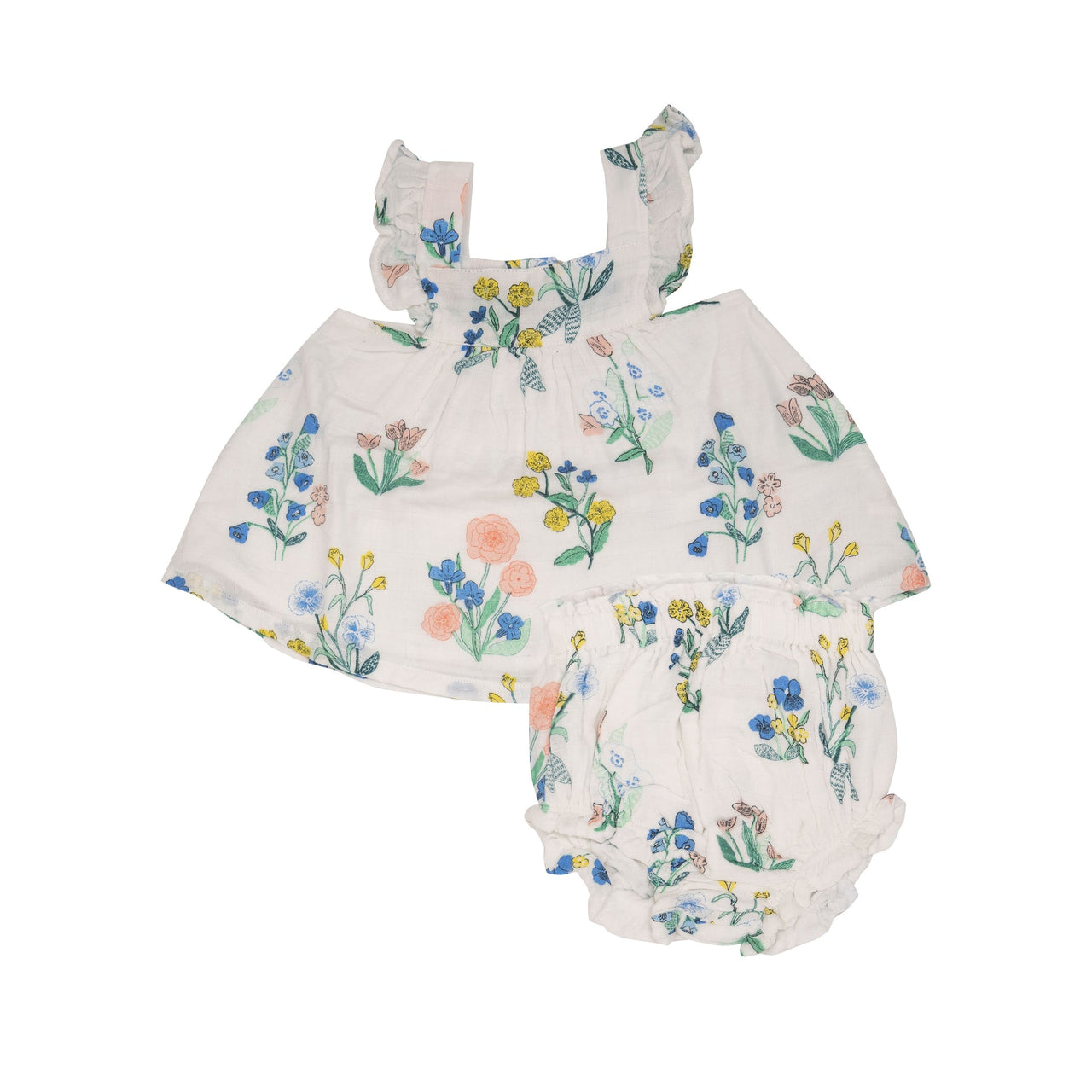 Butterfly Sleeve Pinafore Top & Diaper Cover - Urban Floral