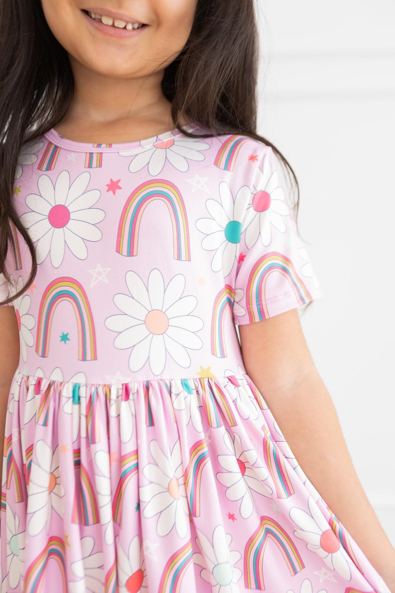 Rainbow Daisies Twirl Dress