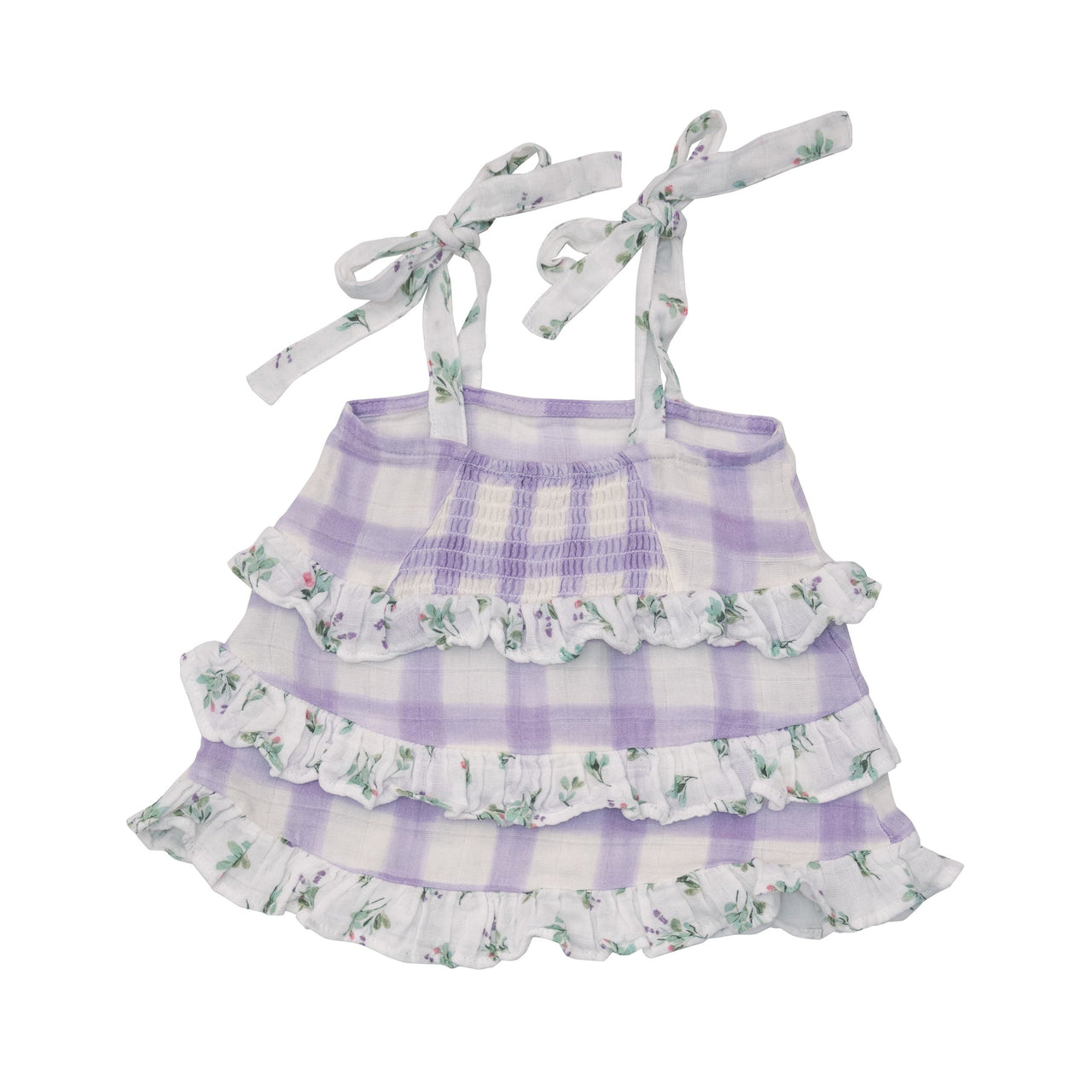 Lilac Gingham Tiered Sundress