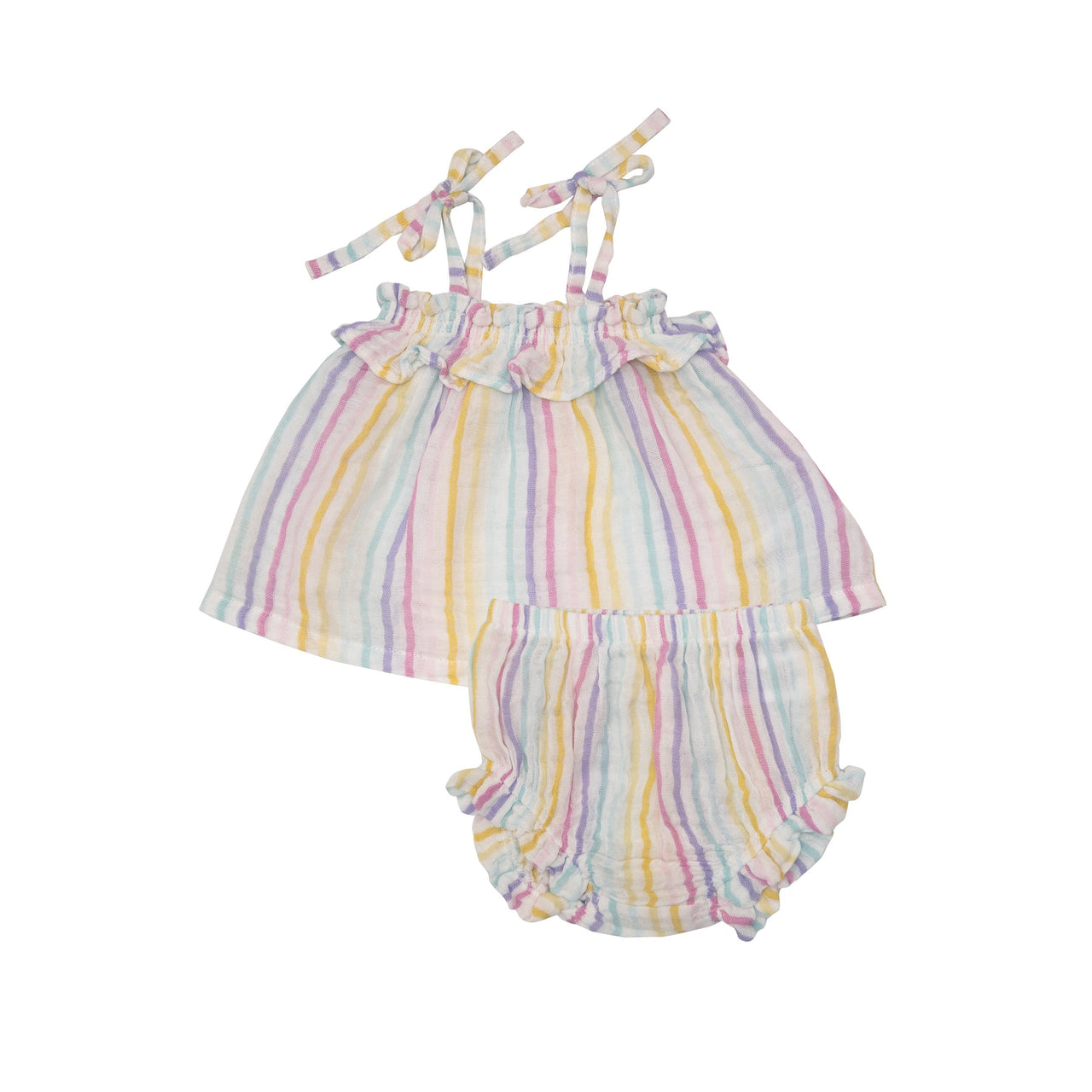 Ruffle Top & Bloomer Set | Rainbow Stripe