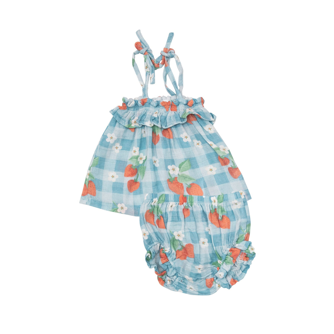 Ruffle Top & Bloomer - Strawberry Gingham