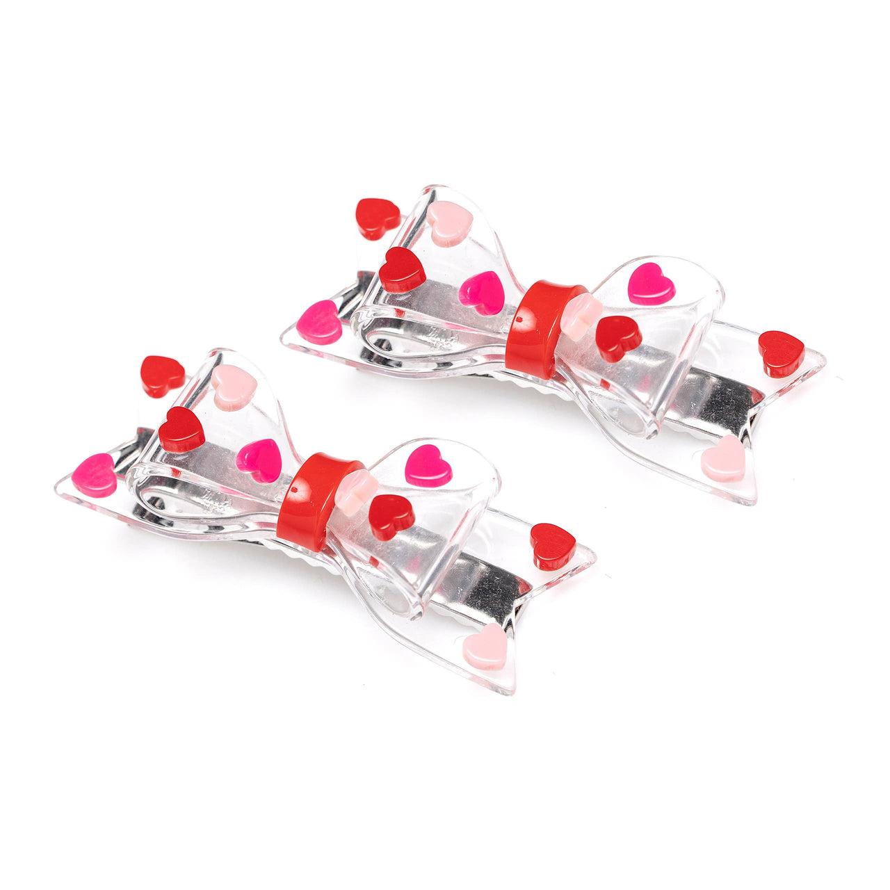 Red/Pink Hearts Alligator Clips