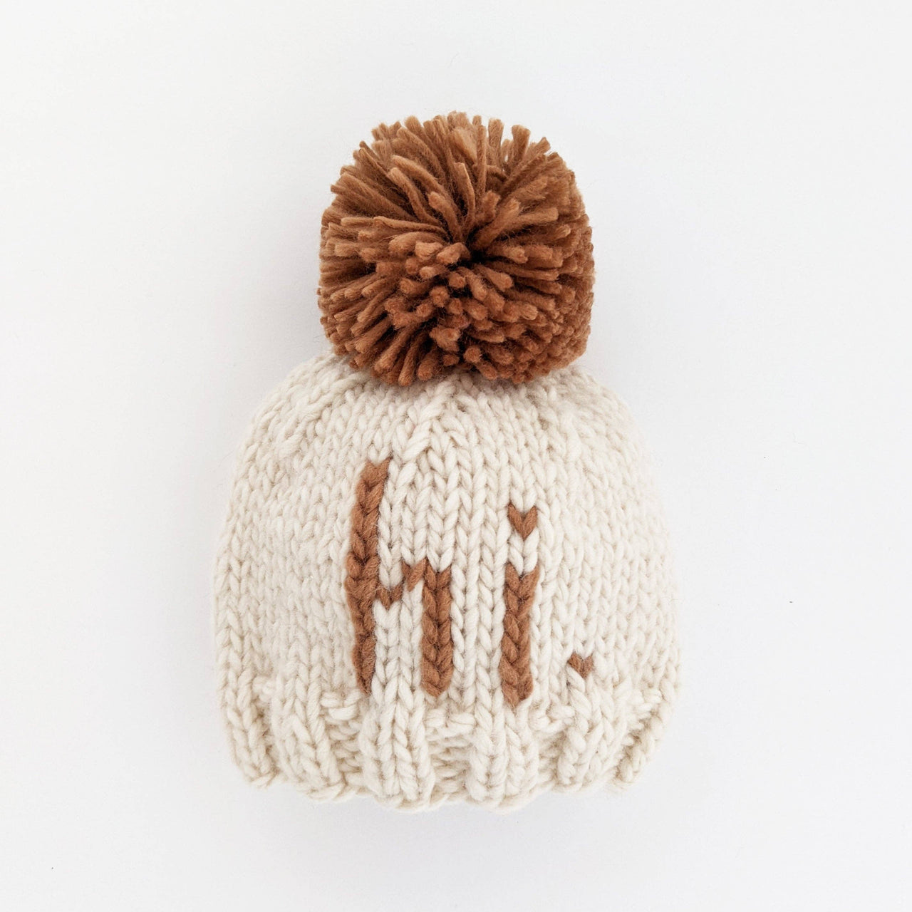Pecan Hand Knit Beanie Hat