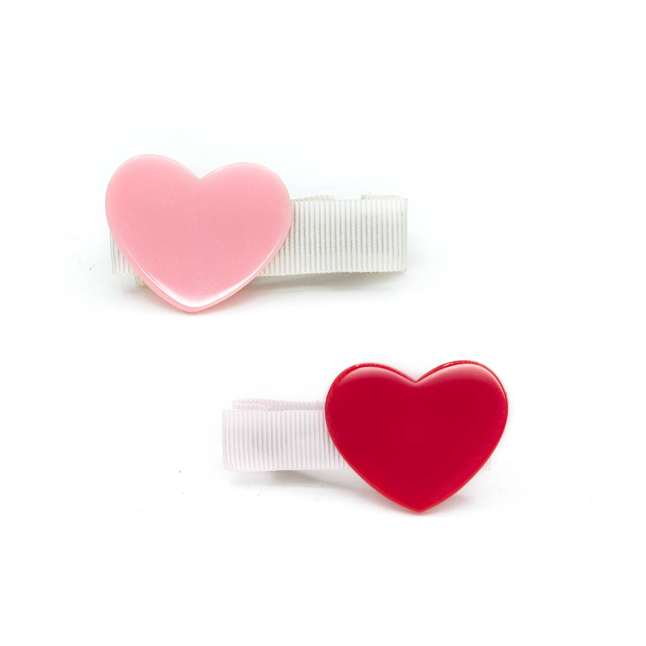 Heart Red & Pink Hair Clips