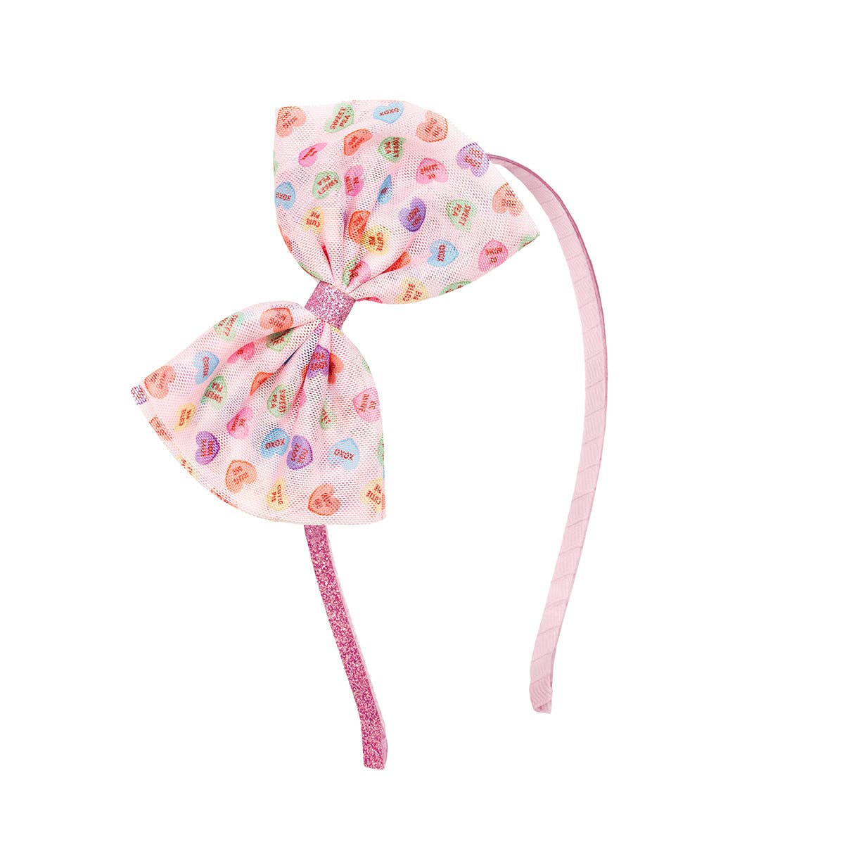 Candy Hearts Tulle Bow Headband