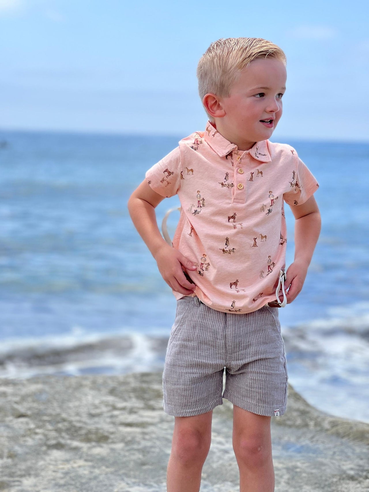 Captain Shorts - Beige/White **FINAL SALE**